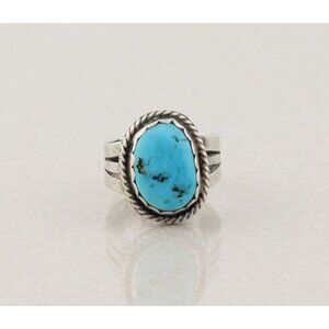 Sterling Silver Natural Turquoise Ring Size 6